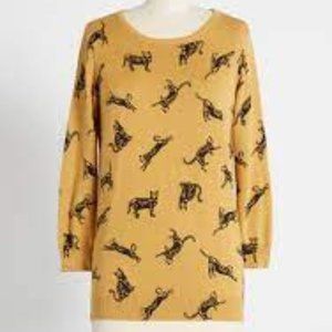 ModCloth SpookyKitty Pullover Halloween Sweater 2X